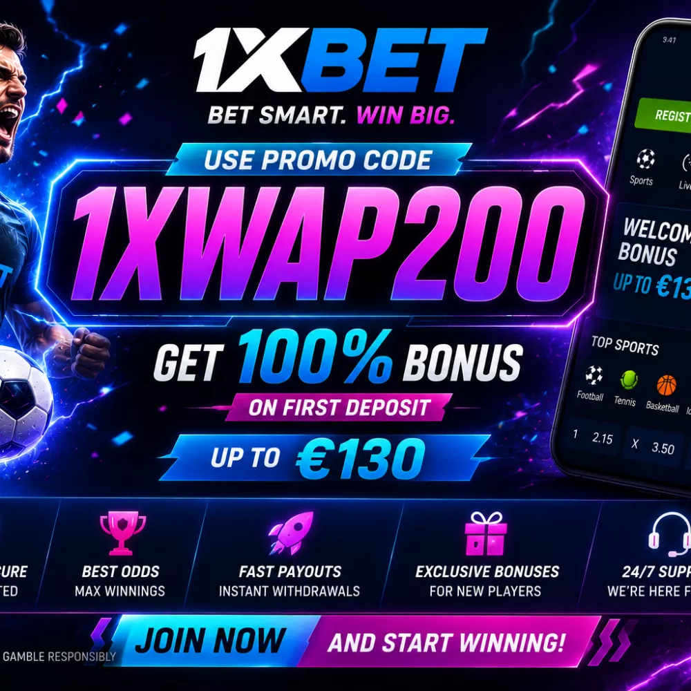 1xBet Bonus Code Free Bet 2027: 1XVIP1X – €130 Bonus