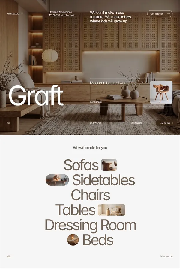 Graft - Furniture & Interior Design Studio Template - Template design inspiration