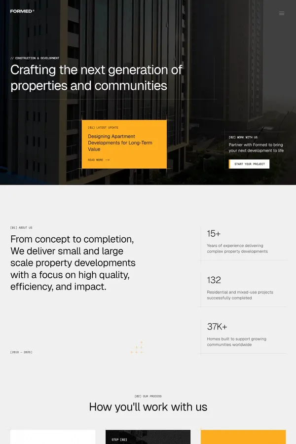 Formed - Construction & Property Website Template for Framer - Template design inspiration