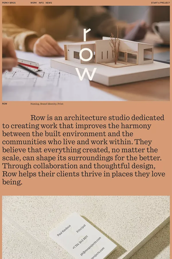ROW – Citizen Architecture – Perky Bros - Case Study design inspiration