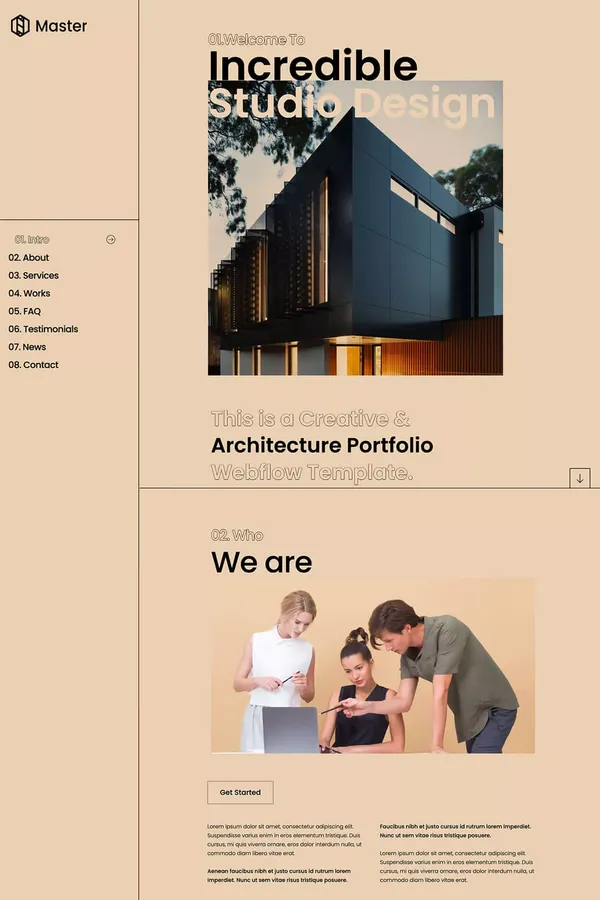 Master - Webflow HTML website template - Template design inspiration