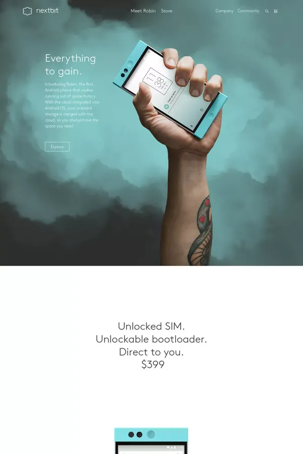 Nextbit - Landing design inspiration