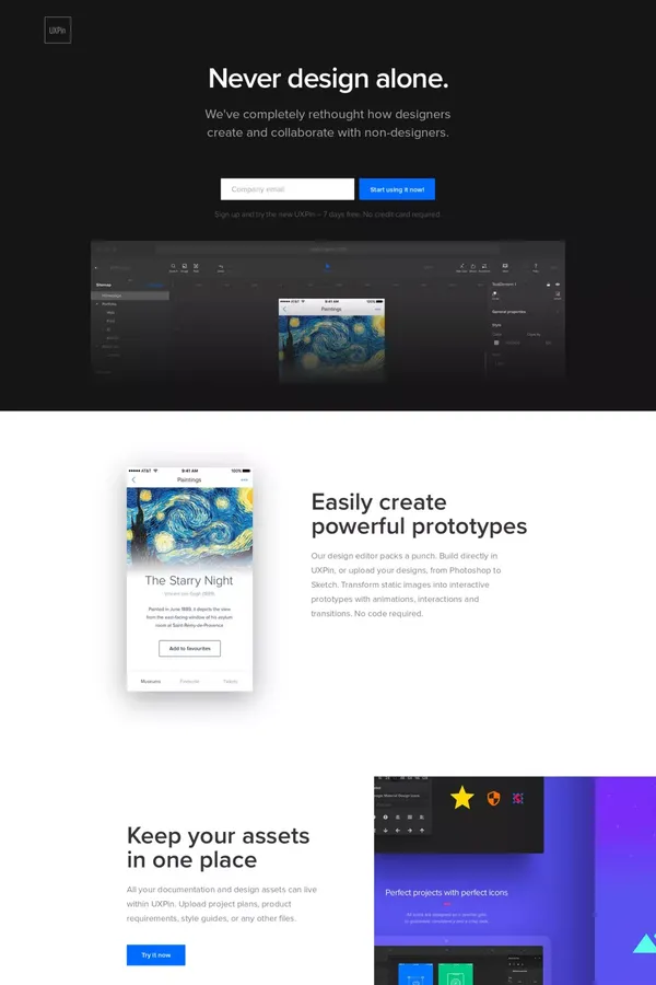 UXPin Redesigned - Landing design inspiration