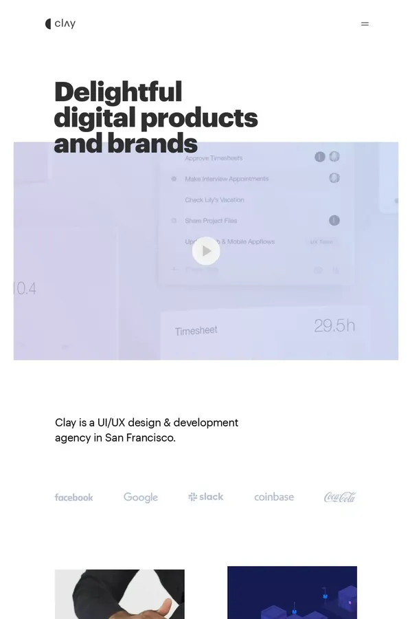 Clay | UI & UX Design Agency | User Experience Firm in San Francisco - Portfolio design inspiration