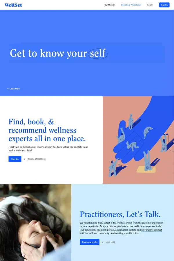 Wellset - Landing design inspiration