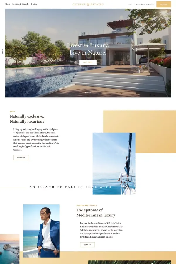 Citrine Estates - Landing design inspiration