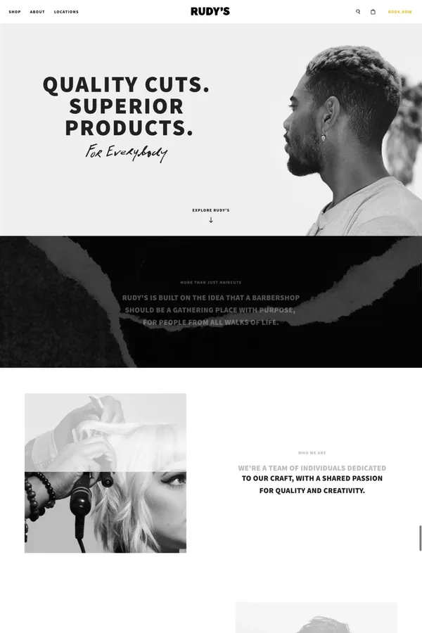Rudy's Barbershop - Portfolio design inspiration