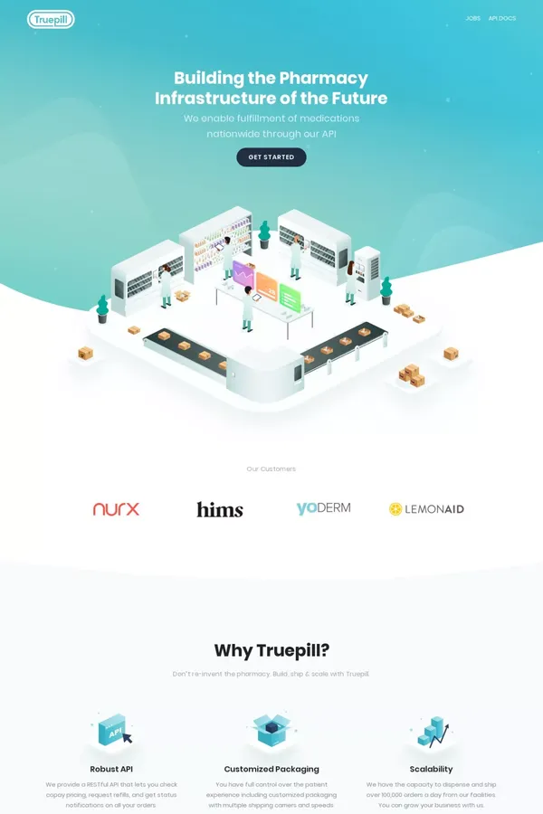 Truepill - Pharmacy Fulfillment - Landing design inspiration