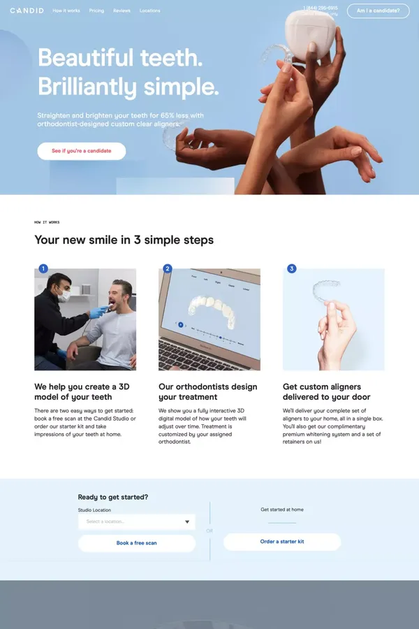 Candid Co: Clear Aligners Online That Straighten Teeth At Home - Candid™ - Landing design inspiration