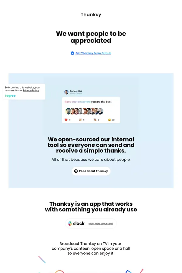 Thanksy - We want people to be appreciated - website design inspiration