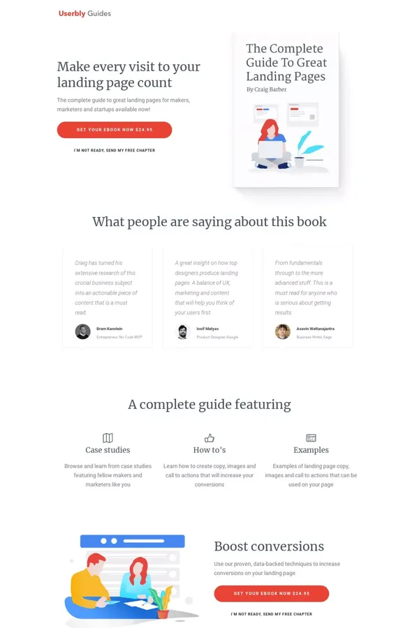 Userbly Guides - The Complete Guide To Great Landing Pages - Landing design inspiration