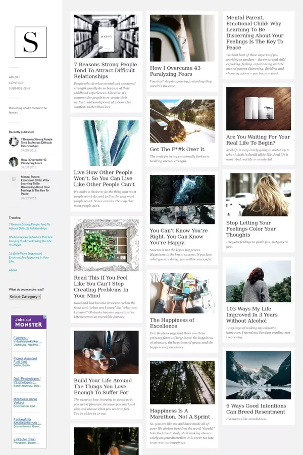Soul Anatomy – Dissecting what it means to be human. - Blog design inspiration