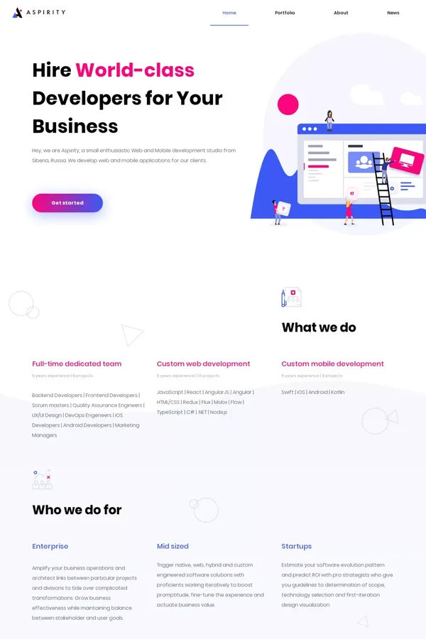 Aspirity - Portfolio design inspiration