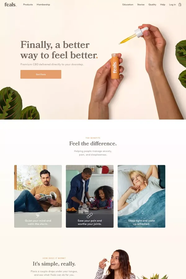 Feals - Ecommerce design inspiration