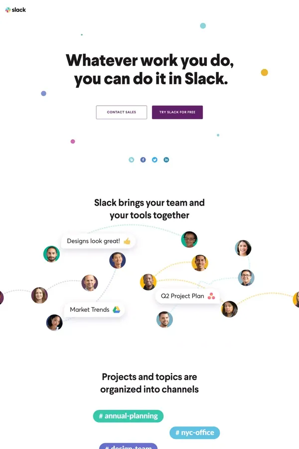 Slack Demo | Slack - Landing design inspiration