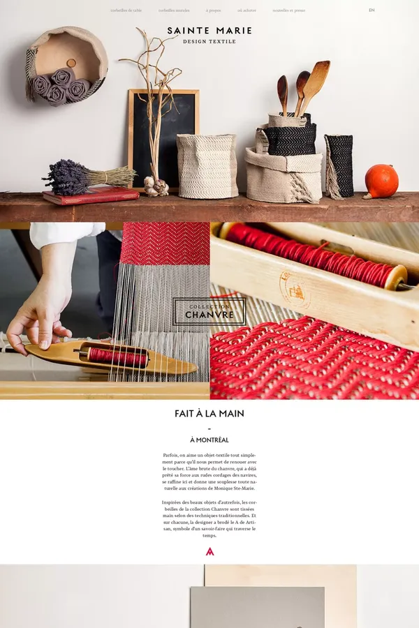 Sainte Marie Design Textile - Landing design inspiration