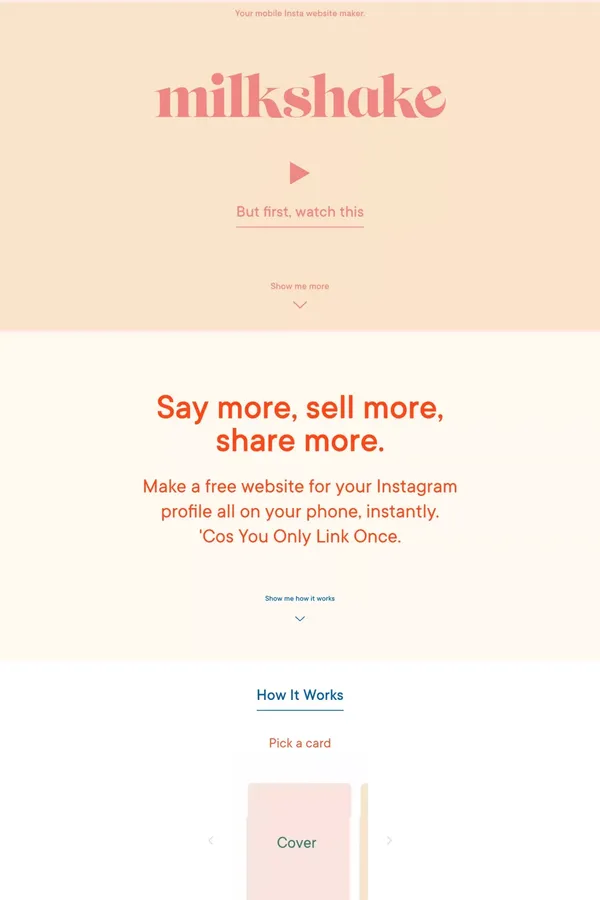 Milkshake | Insta Website Maker - Other design inspiration
