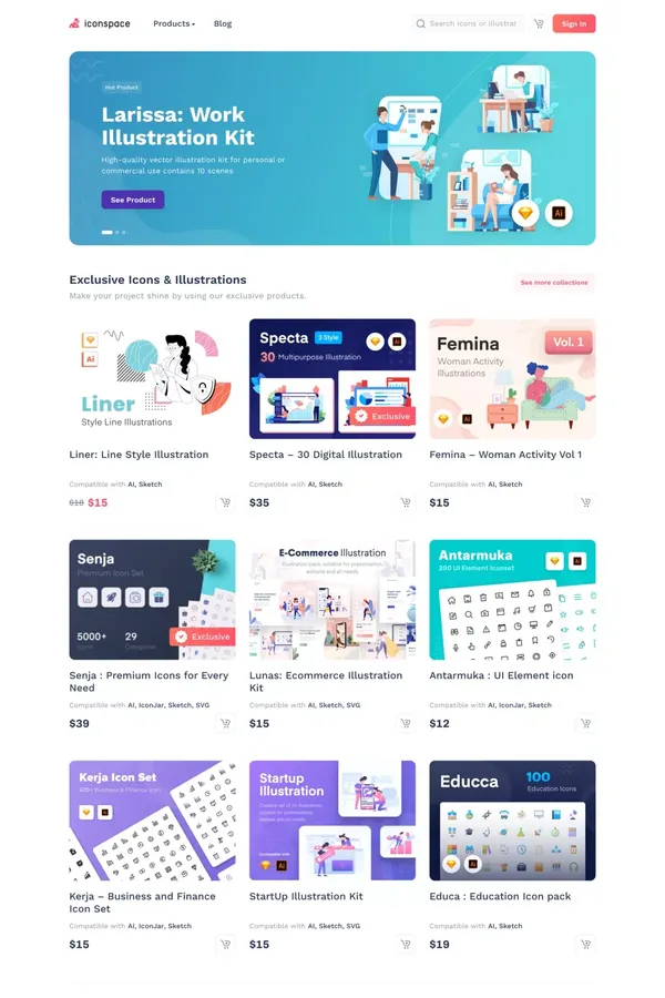 Iconspace : Creative Resources for Designers - Ecommerce design inspiration