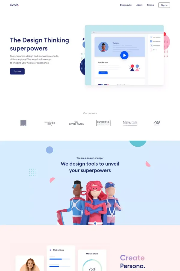 évolt | Homepage - Landing design inspiration