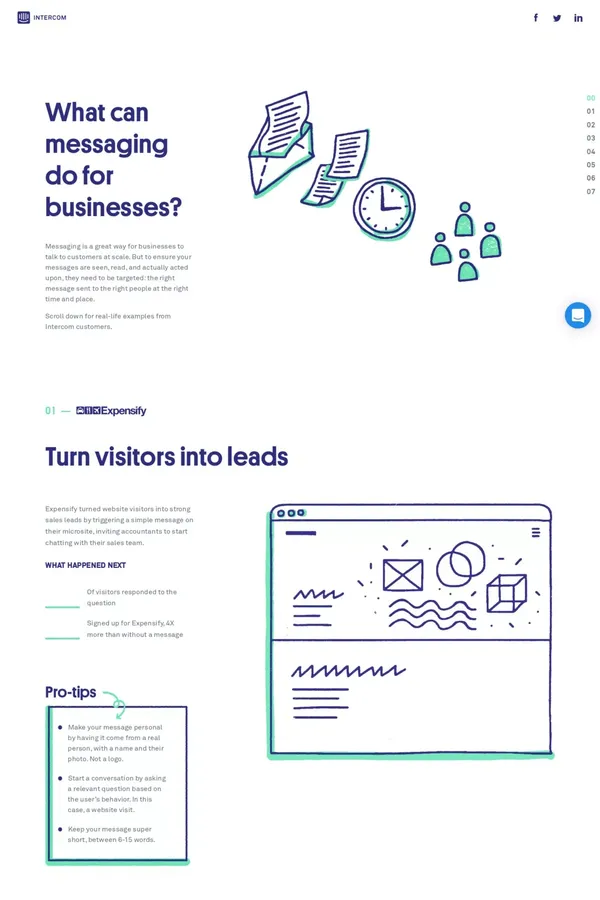 Intercom | Message Your Customers - Landing design inspiration