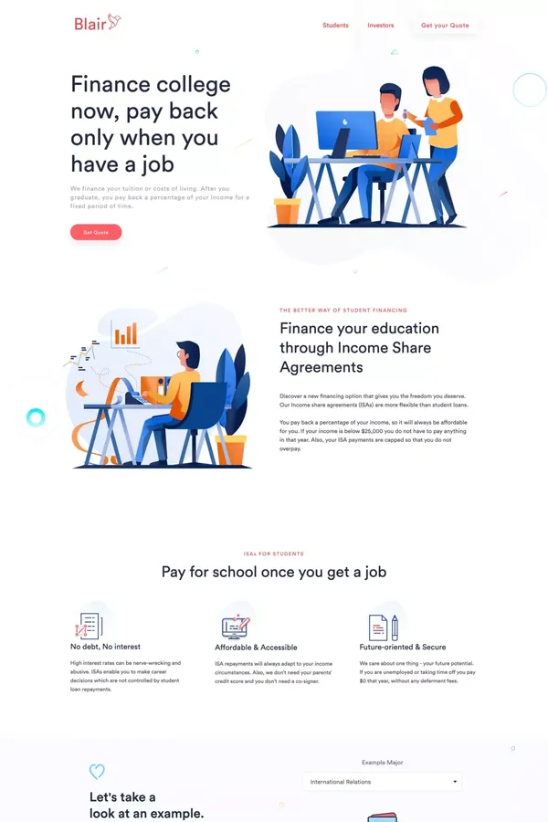 http://joinblair.com/ - Landing design inspiration