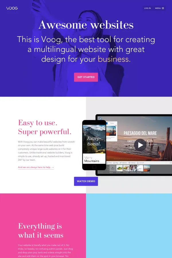 Voog - Landing design inspiration