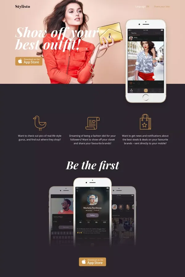 Stylisto - Landing design inspiration