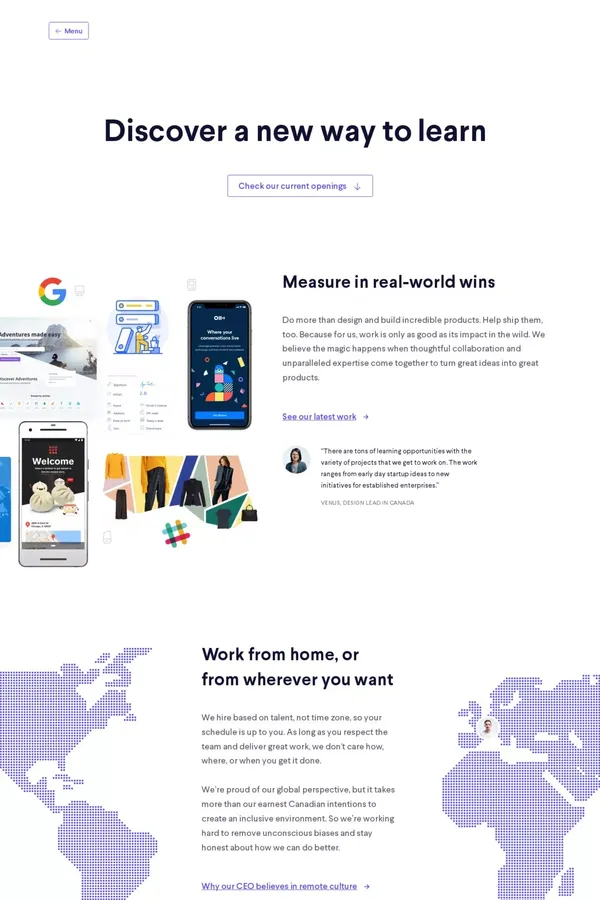 Careers at MetaLab - Landing design inspiration