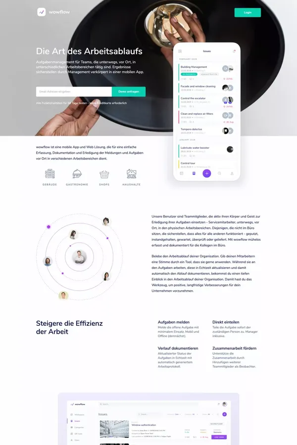 wowflow | Die Art des Arbeitsablaufs - Landing design inspiration
