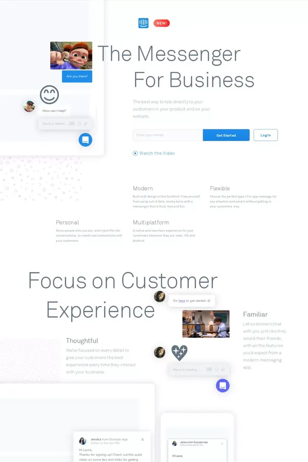The In-App Messenger for Business | Intercom - Landing design inspiration