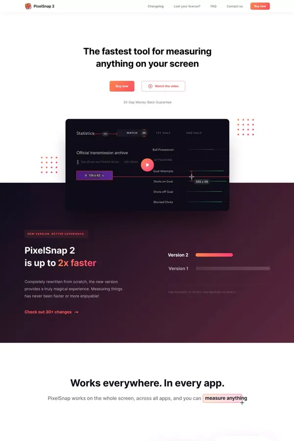 PixelSnap 2 for macOS - Landing design inspiration