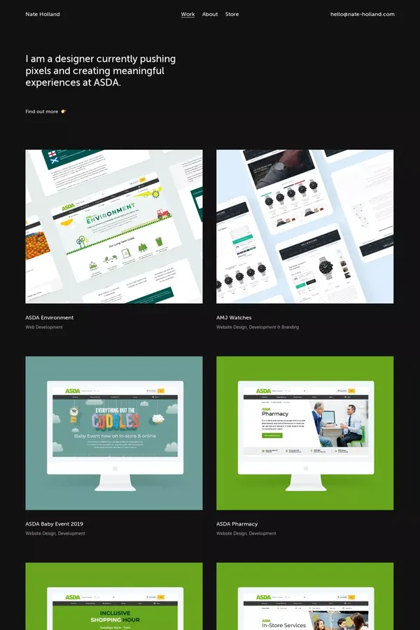 Nathan Holland - Designer - website design inspiration