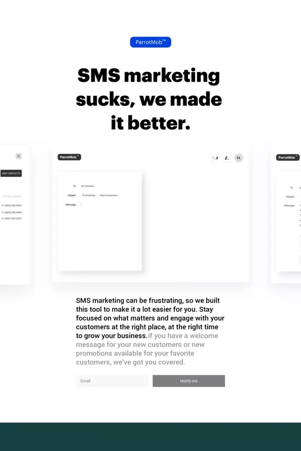 ParrotMob - Landing design inspiration