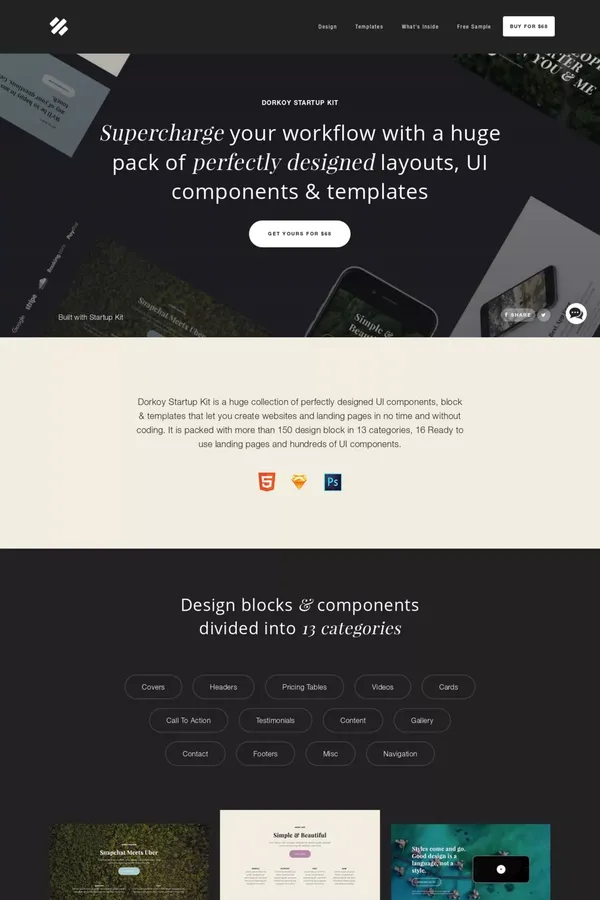 Dorkoy Startup Kit - Landing design inspiration