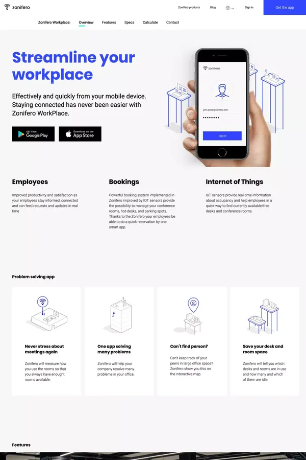 Zonifero Workplace - Zonifero - Landing design inspiration