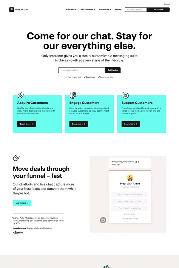 Customer Messaging Platform | Intercom - Landing design inspiration
