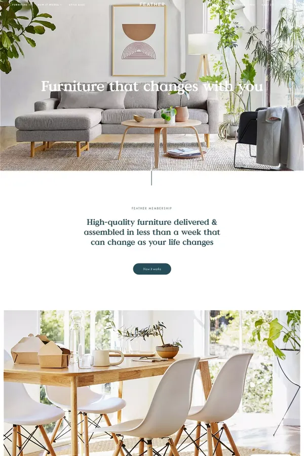 Feather - Landing design inspiration