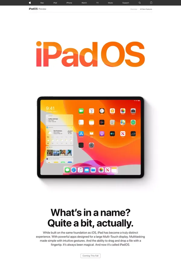 iPadOS Preview - Apple - Landing design inspiration