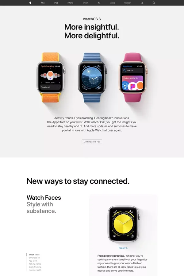 watchOS 6 Preview - Apple - Landing design inspiration