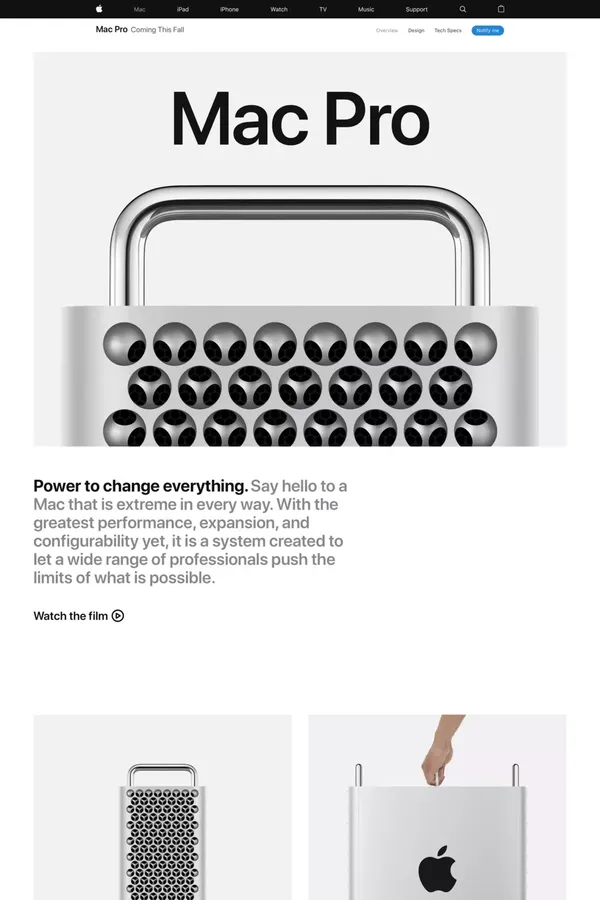 Mac Pro - Apple - Landing design inspiration