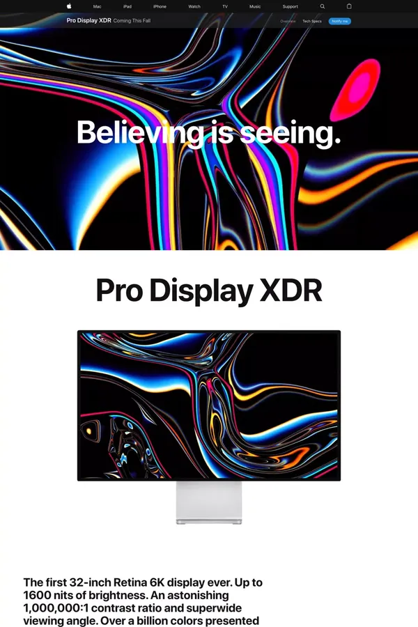 Pro Display XDR - Apple - Landing design inspiration