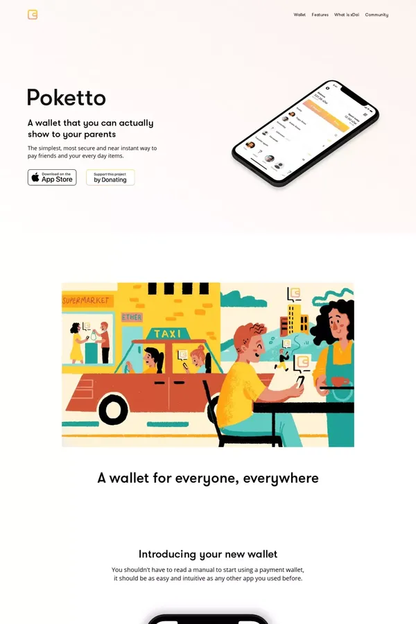 Poketto - Landing design inspiration