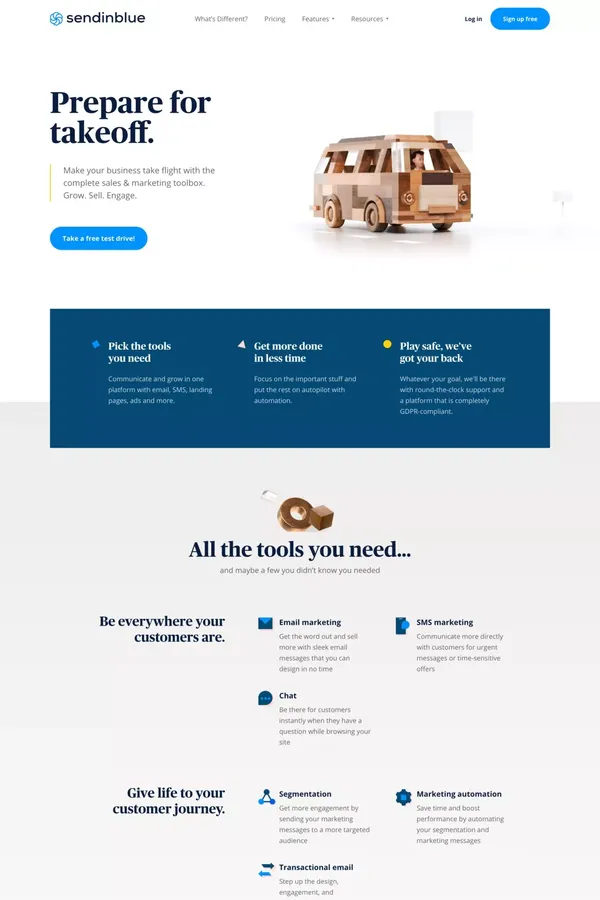 All Your Digital Marketing Tools in One Place – Sendinblue - Landing design inspiration