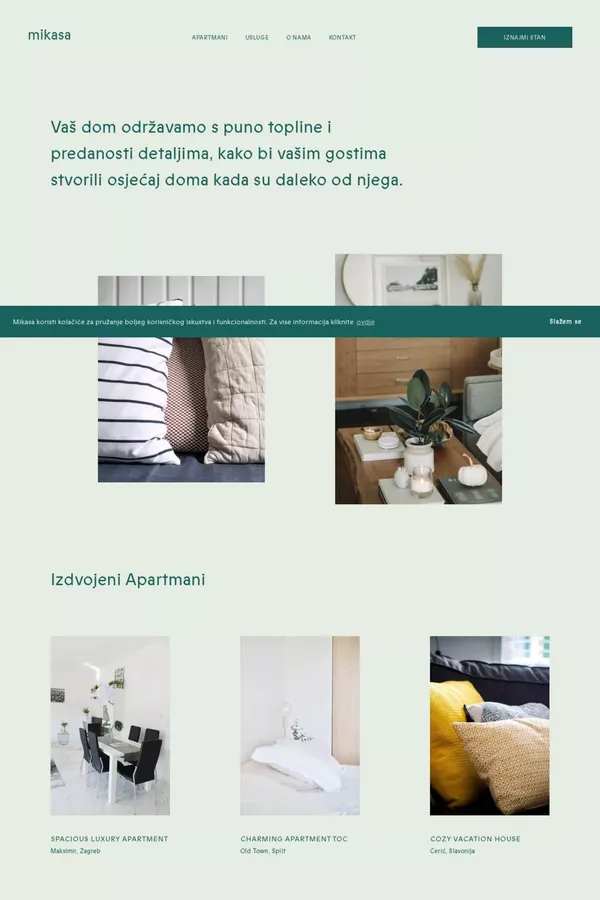 Iznajmljivanje i održavanje apartmana                                                                - Mikasa Studio - website design inspiration