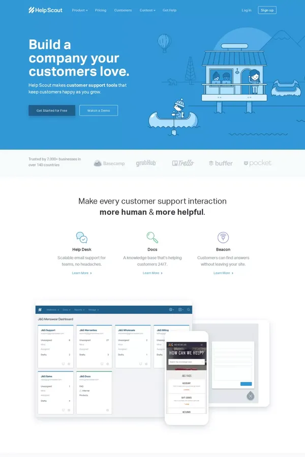 Help Scout | Help Desk Software - Landing design inspiration