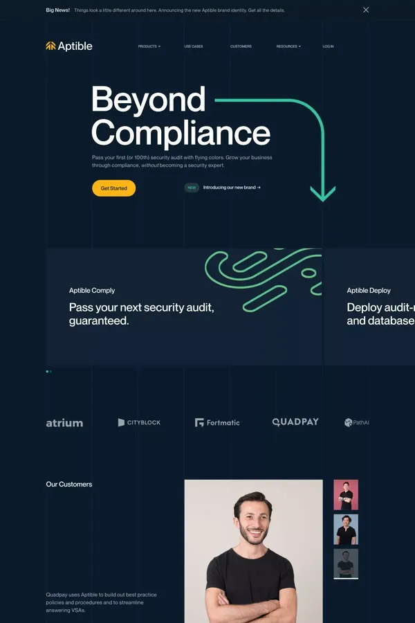 Aptible | Security Management Platform - Landing design inspiration