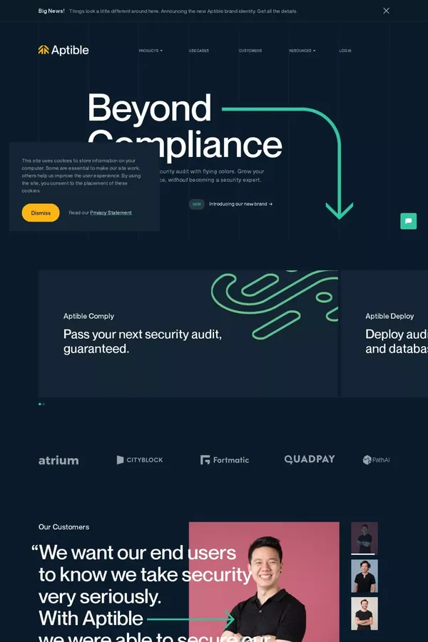 Aptible | Security Management Platform - website design inspiration