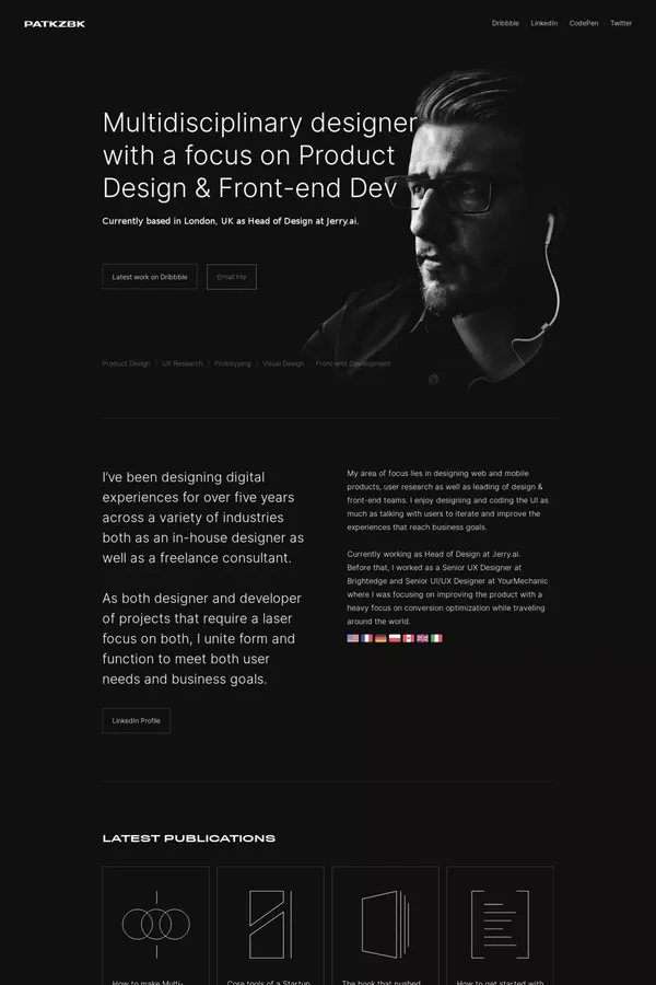 Patryk Zabielski / Product Designer - Portfolio design inspiration