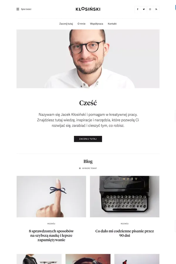 Jacek Kłosiński – Blog - Blog design inspiration