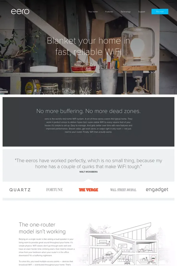 eero - Finally, WiFi that works - Landing design inspiration